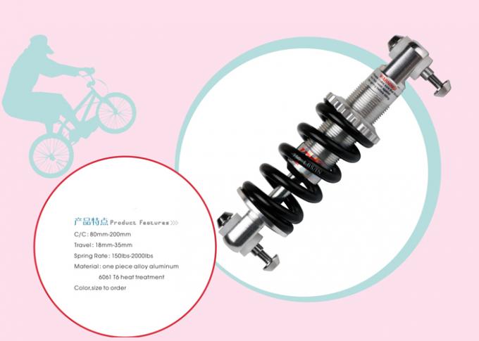 Bicicleta bobina suspensão de mola choque 150-2000LBS para cadeira de rodas comprimento 80-200mm 6061 Viagem de alumínio 18-35mm 0