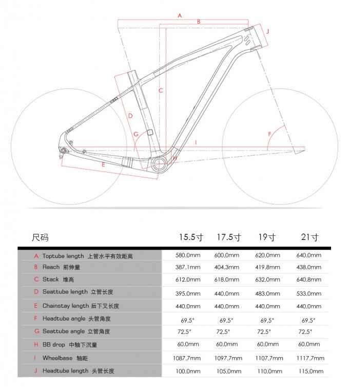 29ER Lightweight Full Carbon MTB Frame V29 de Mountain Bike 15.5 "/17.5/19/21" BB92 Conical, poste de assento 31.6mm Peso 1270g 5