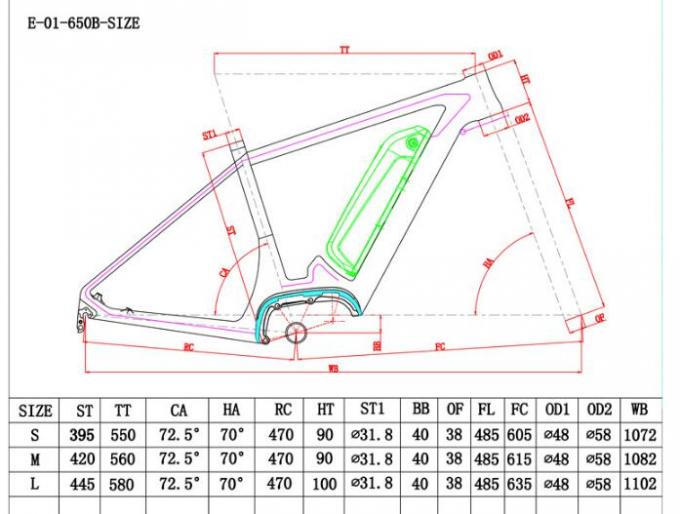 27.5er Fibra de Carbono Ebike MTB Frame Fits com Bafang Mid-Drive System 2