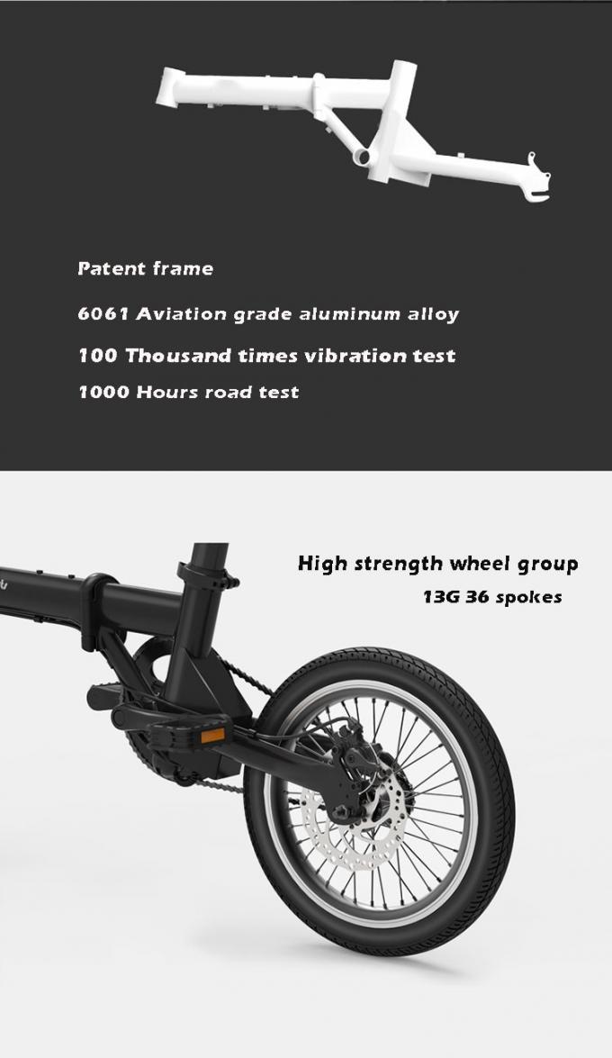 CE 16" Bicicleta elétrica dobrável / Bicicleta 200-250w Bateria de lítio sem escova alimentada 5