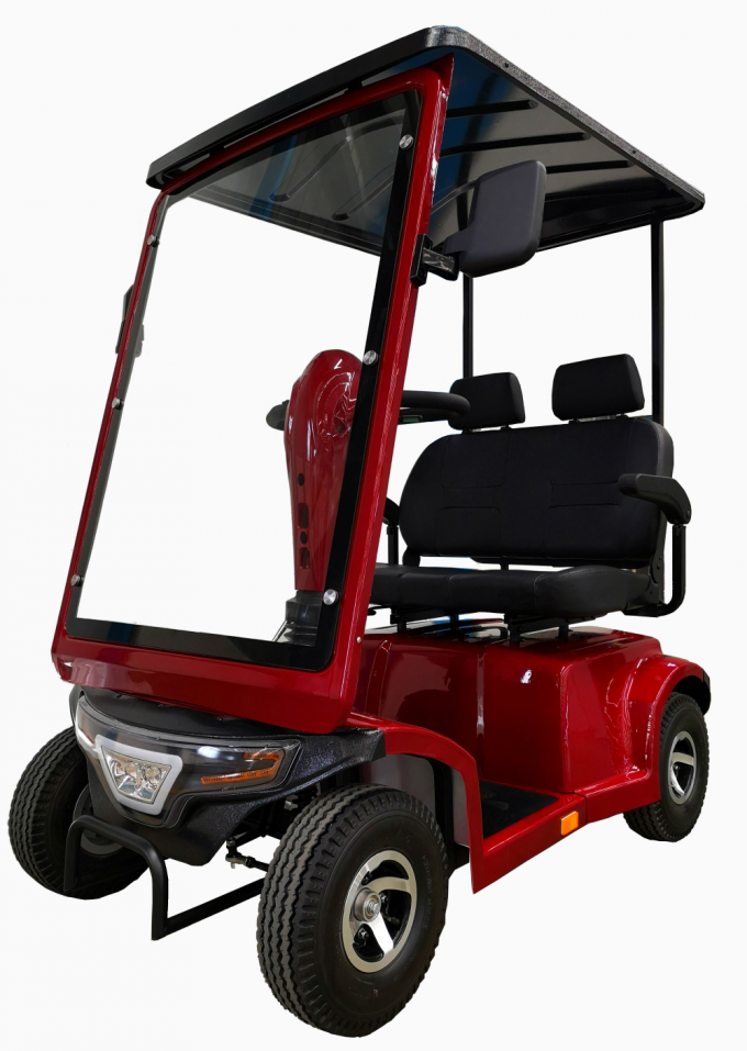 Scooter de mobilidade de quatro rodas com pára-brisas com cobertura removível para dias chuvosos 1