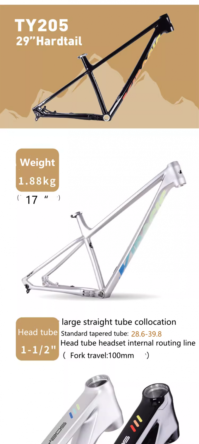29er Alumínio Liga XC Mountain Bike Frame Cable interno Routing 148 * 12mm através do eixo 0